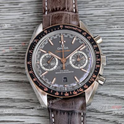 Swiss Replica Omega Speedmaster Racing 7750 Watch Black&Rose Gold bezel